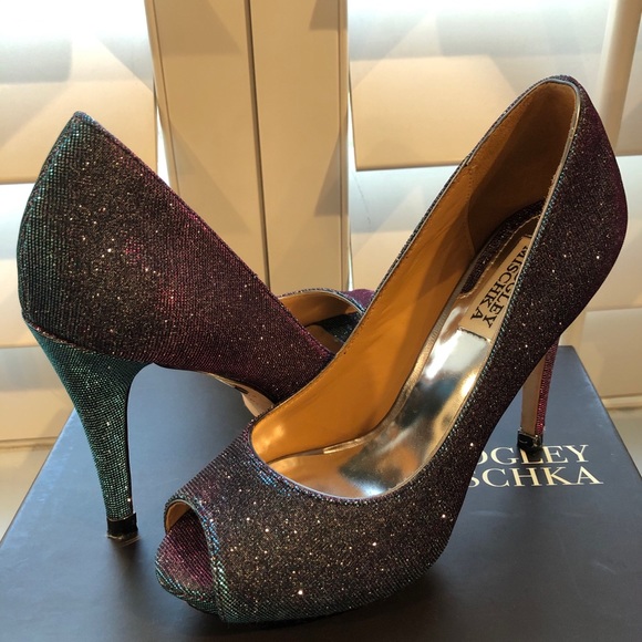 Like New Badgley Mischka Humble IV Peep Toe Sz 6.5 - Picture 3 of 16